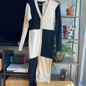 Colorblock sweater cardigan dress NWT